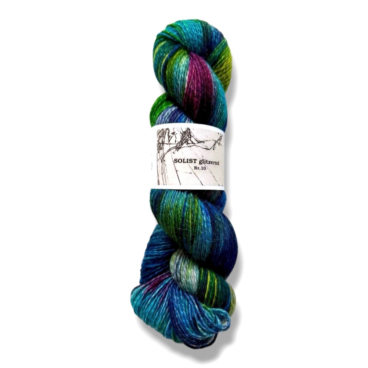 Atelier Franziska Uhl Handgefärbte Sockenwolle - BONIFAKTUR - Glitter Therapy 10 - Atelier Franziska Uhl Handgefärbte Sockenwolle