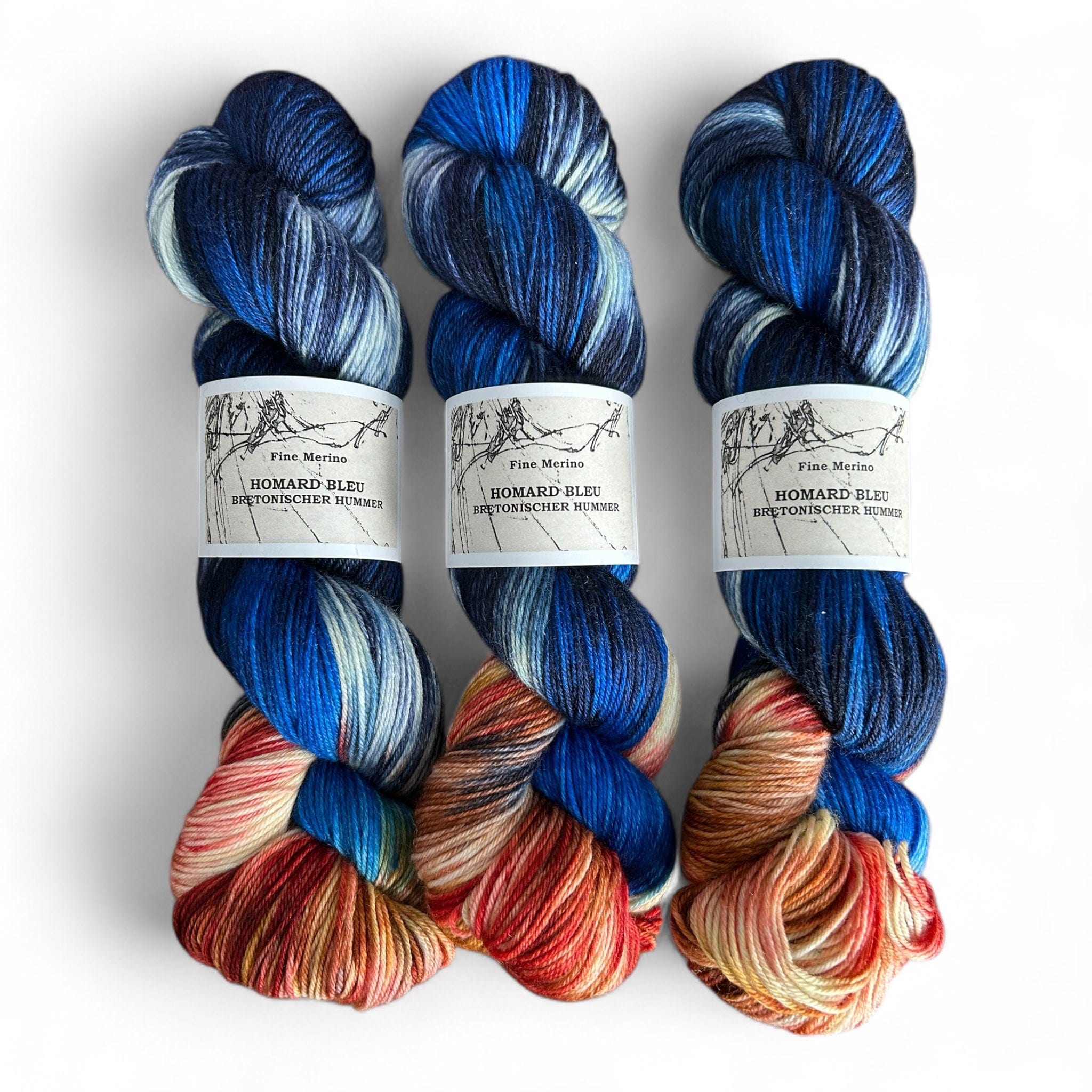 Atelier Franziska Uhl Atelier Franziska Uhl Fine Merino Sock Homard Bleu - Bretonischer Hummer